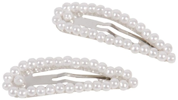 Click-Clack Perle Metall silber weiß