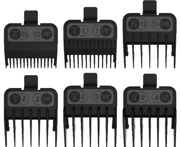 JRL Aufsteckkamm-Set Clipper 6-tlg.