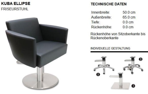 Stuhl Kuba Ellypse mit Fußkreuz und Gleiter