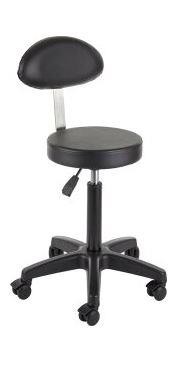 Rollhocker Fade L mit Lehne schwarz Hairproof