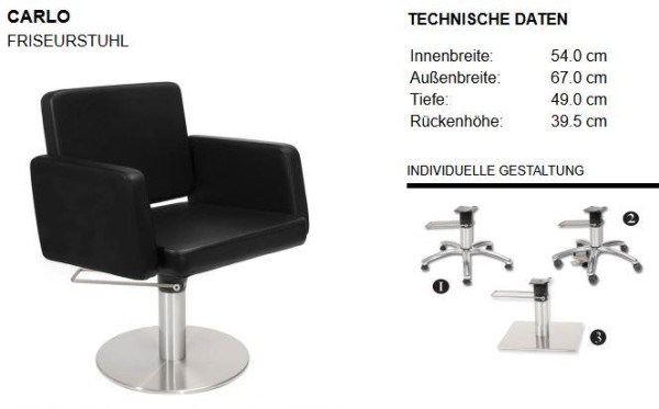 Stuhl Carlo mit Bremse und Leichtlaufrollen