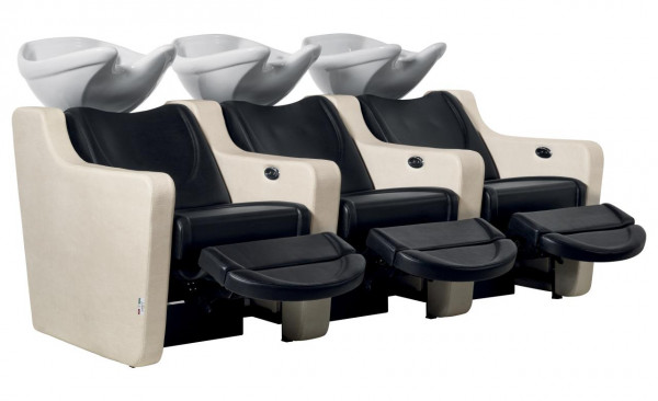 LUSSO 5 Plätze, Keramik weiß + Massage + Beinaufla
