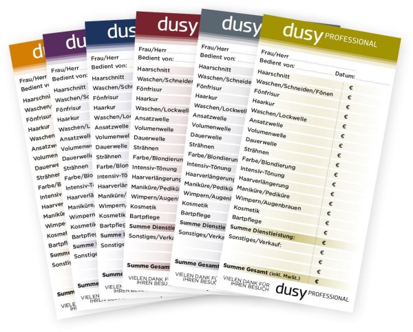 Dusy Bedienungsblocks 70g 6-farbig