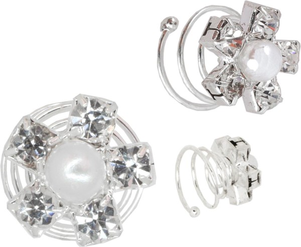 Haarspirale Blüte Perle