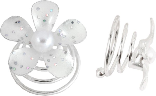 Haarspirale Blüte Perle Glitter