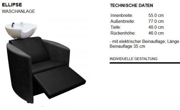 Waschanl. Ellypse, Becken Schwarz