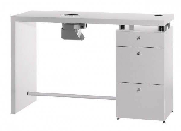 LOGIC Maniküretisch esche weiß, 1 Schrank und 30W