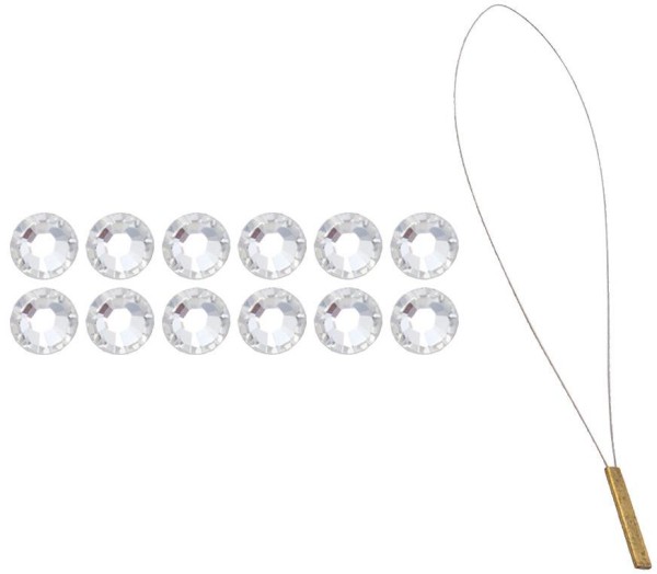 Hair-Piercing mit 12 Strass Steinen