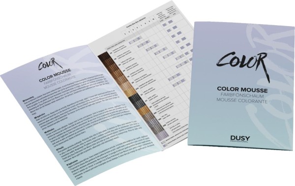 Farbkarte Dusy Color Mousse gedruckt