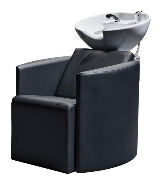 Waschanlage Luna eckige Armlehnen, Becken Weiß