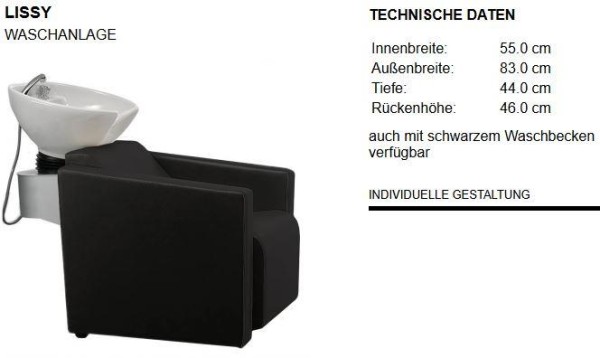 Waschanlage Lissy, Becken Weiß