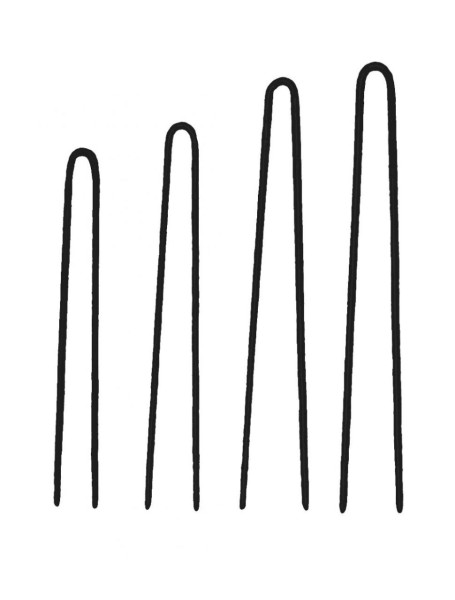 Postichnadeln 6,5cm glatt schwarz