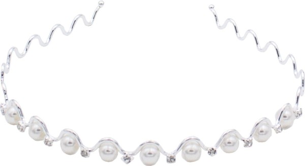 Haarreif gewellt Perle und Strass