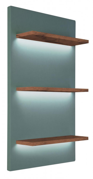 RAINBOW vertikal Wand-Display, 3 Holzablagen mit L