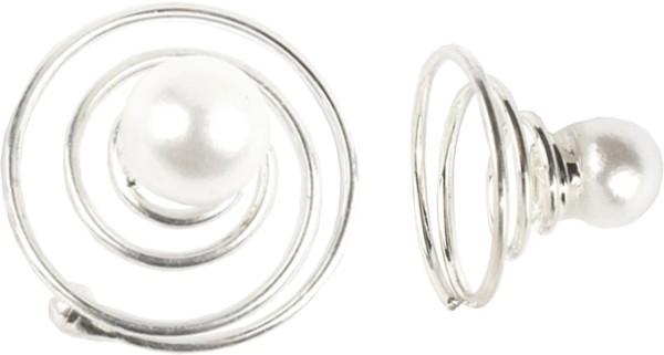 Haarspirale Perle weiss