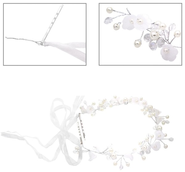 Haarkamm mit großen Perlen und großen Glaskugeln